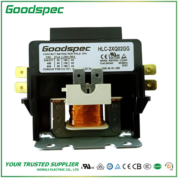 HLC-2XQ02GG (2POLES/30A/24VAC) DEFINITE PURPOSE CONTACTOR