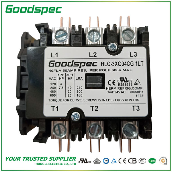 HLC-3XQ04CG (3P / 40A / 24VAC) Contacteur à usage définitif