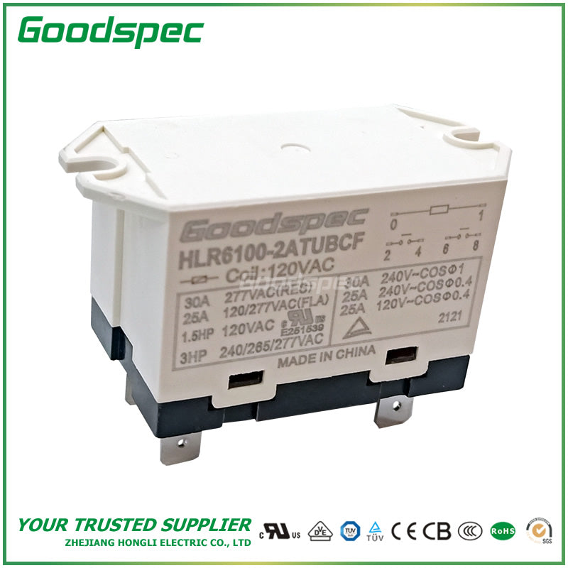 HLR6100-2ATUBCF Compressor Relay 6 Pin 208-240VAC 30A 277VAC For Goodspec