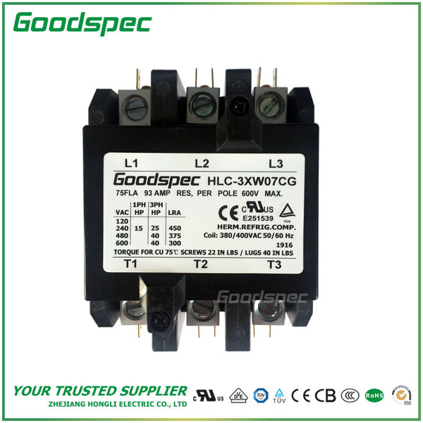 HLC-3XW07CG (3P/75A/380-400VAC) Contactor de propósito definido