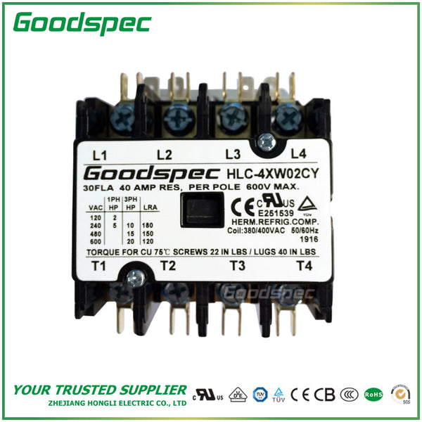 HLC-4XW02CY(4P/30A/380-400V)DEFINITE PURPOSE CONTACTOR