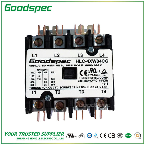 HLC-4XW04CG(4P/40A/380-400VAC)DEFINITE PURPOSE CONTACTOR